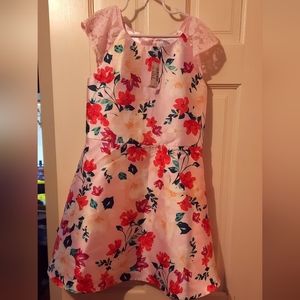 The Childrens Place girls pink floral dress size 8